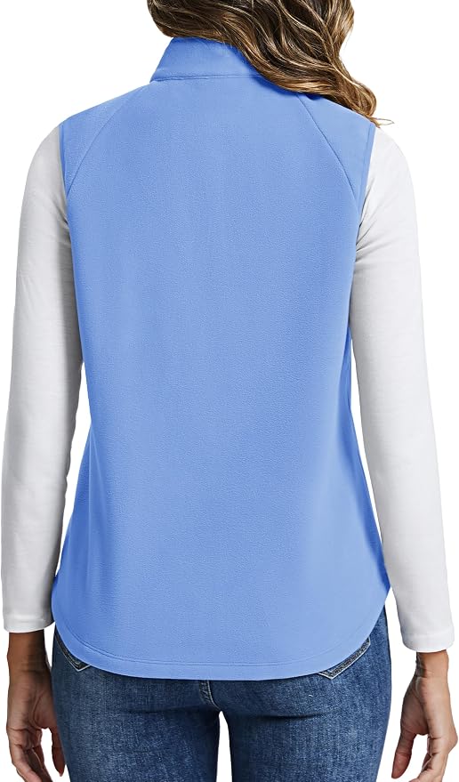 TACVASEN Women Polar Fleece Zip Up Vest with Pockets Lightweight Outerwear | Warm Thermal Sleeveless Jacket Suitable for Hiking Camping Travelling in Cool Autumn and Winter Weather