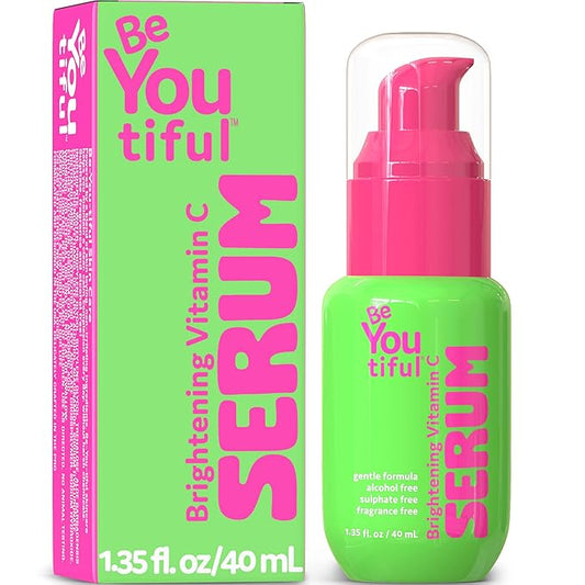 BeYOUtiful Vitamin C Face Serum, Easter Basket Stuffers, Preppy Skin Care for Tweens and Kids, Acne Treatment Brightening Moisturizer for Girls and Boys, 1.35 fl oz, Easter Gifts