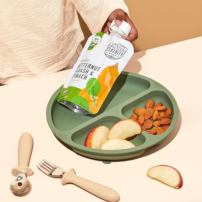 Serenity Kids 6+ Months Baby Food Puree Pouch - 3.5 Oz, 18 Count, Meat & Veggie Mix - Protein-Packed Food Pouches with 5g Protein - No Added Sugar Baby Snacks - Recyclable Containers for Toddler Meals
