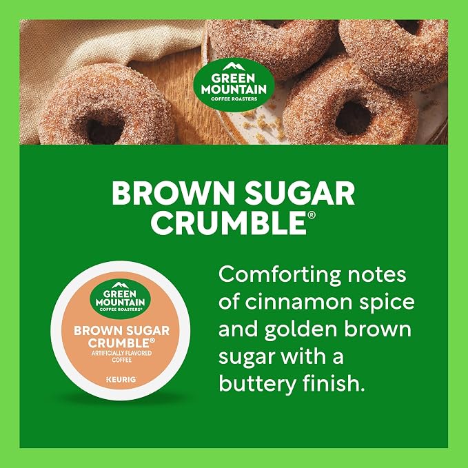 Green Mountain Coffee Roasters Brown Sugar Crumble Keurig Single-Serve K-Cup Pods, Medium Roast Coffee, 96 Count (4 Packs of 24)
