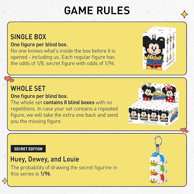 POP MART Mickey Family Figures Cute Together Keychain Series Blind Box ,Random Design Action Figures Collectible Toys Home Decorations, Single Box