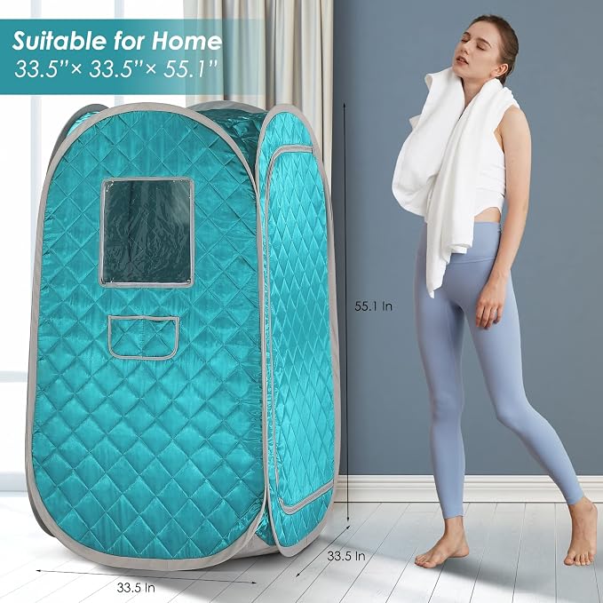 Lightweight Portable Steam Sauna Tent, Full Body Personal Sauna for Home Spa, Folding Saunas Tent for Detox Therapy Without Steamer (L 33.5" x W 33.5" x H 55.1")