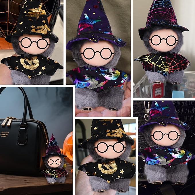 3 Pack Doll Halloween Clothes for 17 cm Plush，Cute Doll Clothes Set，Stylish Adorable Dolls Clothes Accessories for Dress up Unique Style (No Dolls, No Glasses)