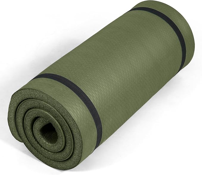 Tone Fitness 1-Inch Thick Yoga Mat | High-Density, Non-slip Exercise Mat with Carrying Strap for Yoga, Pilates, & Home Gym Workouts | Multiple Options