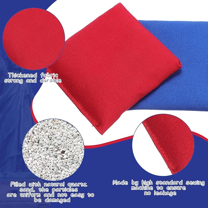 Sotiff 24 Pcs Bean Bags Mini Nylon Cornhole Bean Bags for Kids Tossing Fun Sports Outdoor Family Games Carnival Toy Patriotic Small Beanbag Hand Toss Party Game Supplies for Kid Adult(Blue Red)
