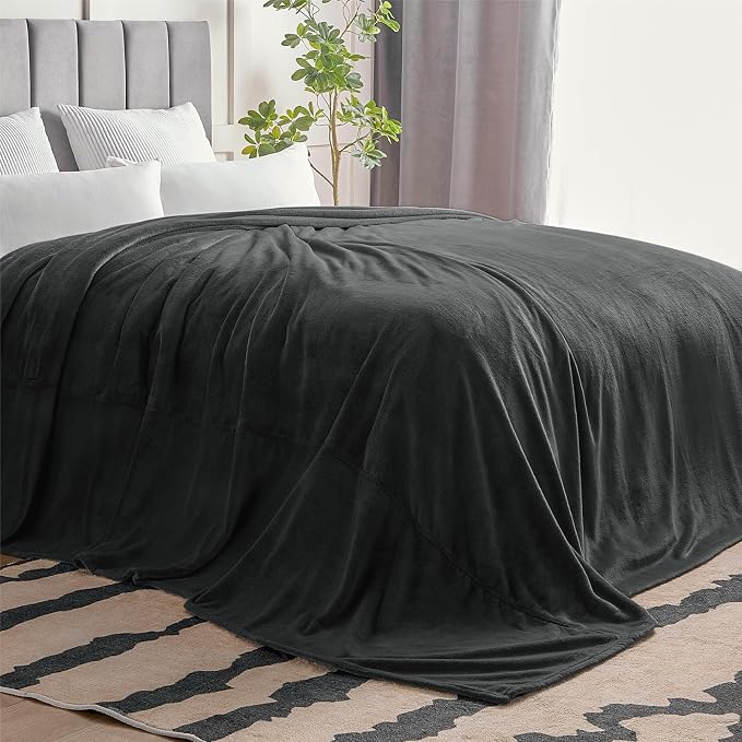 BEDELITE Fleece Blanket Soft Oversized Bed Blanket Charcoal Grey 120"x120" | Ultra Soft Plush Fleece, Lightweight Warmth, All Season Comfort, Fade Resistant, Machine Washable, Perfect for Sharing