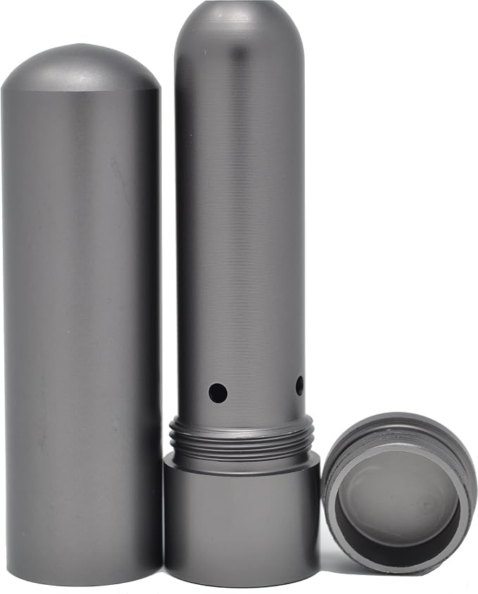 Prime Natural Essential Oil Aluminum Alloy Premium Blank Nasal Inhaler - Refillable Aluminum Empty Metal Inhaler - Space Gray Color - Comes with 5 Cotton Wicks - For Aromatherapy