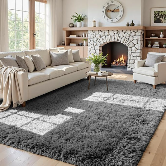 5x7 Area Rugs for Living Room Rug: Soft Fluffy Shag Light Gray Rugs for Bedroom, Non-Slip Large Fuzzy Plush Rug Indoor Floor Carpet for Nursery Kids Boys Girls Room, Dorms, Playroom, Modern Home Decor
