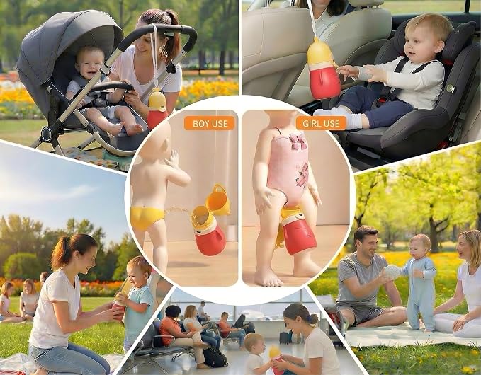 Leak-Proof Travel Urinal for Kids, Portable Baby Child Potty, Emergency Urinal for Toddlers,Light and Easy to Carry,Suitable for Car,Traveling,Camping and Kids Urinal Potty Training