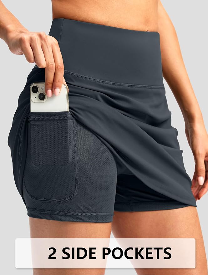 G Gradual 16"/18" Skorts for Women Golf Skirt with 2 Pockets Summer Casual | Built-In Shorts, High Waist, Soft 4-Way Stretch, Breathable Mesh Liner, Tennis Pickleball Athletic Wear, Easy To Match