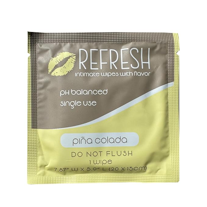 Flavored Feminine Wipes for Women - 20 Count -, Individually Wrapped - pH Balanced Flavored Intimate Wipes - (Pina Colada)