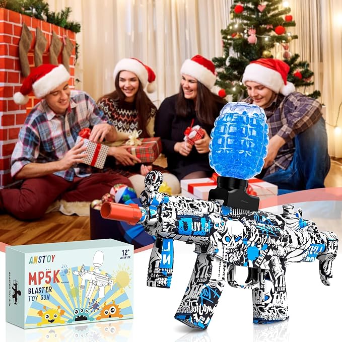 Anstoy Gel Ball Blaster Blue – Automatic Orby Gel Gun with High Power Shooting, Ideal for Outdoor Battles, Team Games & Christmas, Halloween, Birthdays Gifts for Ages 14+