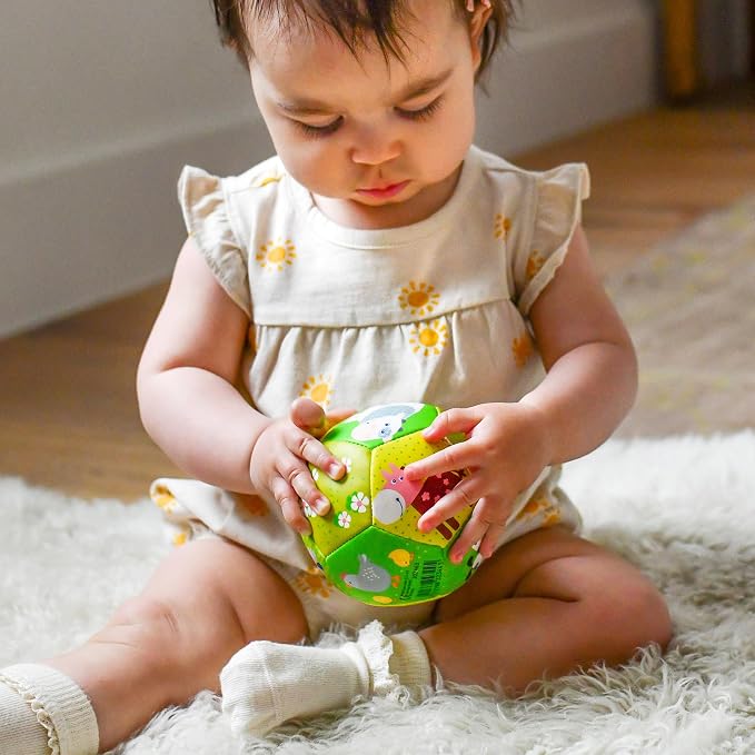 HABA Soft Baby Ball Tummy Time & Sensory Play - 4.5" Infant Play Ball Ideal for Crawling, for Babies 6 Months & Up