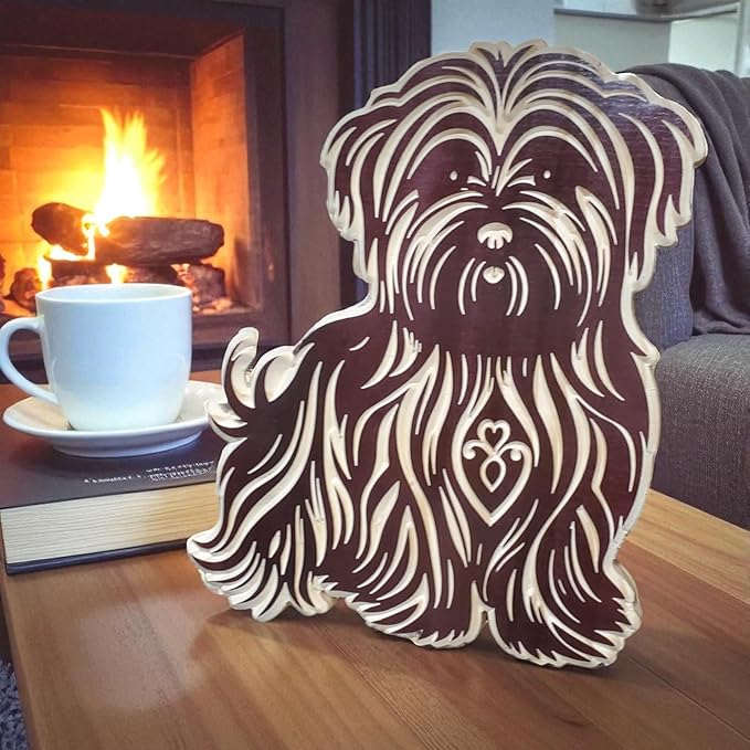 Handmade Wooden Shih Tzu Carving – Animals/Dog