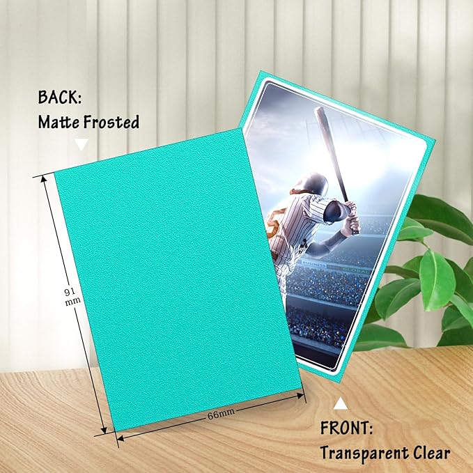 500 Pcs Card Sleeves for Trading Card, Matte Card Sleeves Deck Card Protectors Compatible with Baseball Cards, Sports Cards, Game Cards (Mint)