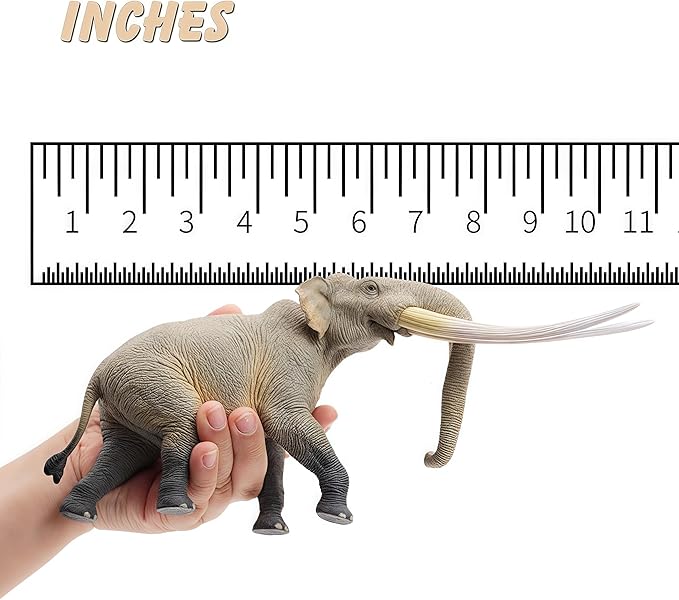Gemini&Genius African Elephant Action Figure Toy, Stegodon Figurine Wild Animal Model, Beautiful and Accurate Sculptures of Elephant Animal, Gift, Collection, Display & Play for Kids Collectors