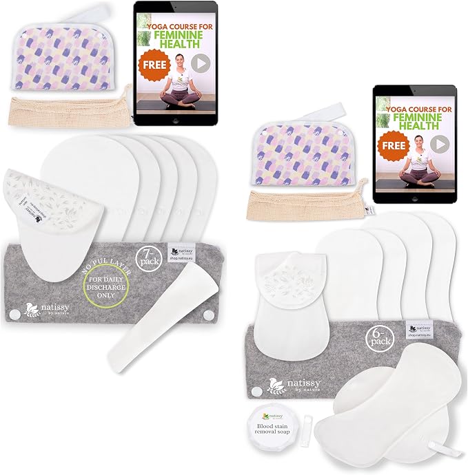 Non Slip Reusable Panty Liners for Women Thong 7-Pack (S) Organic Cotton Panty Liners Reusable & Non Slip Reusable Pads Menstrual Heavy Flow 6-Pack (L+XL) Organic Cotton Cloth Menstrual Pads