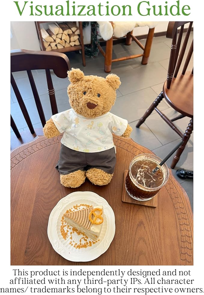 9-12"/30cm Teddy Outfit: 3-Piece Shorts Scarf Set for Medium bumblybear Bartholomew Bears,10inch Stuffed Animal Clothing(NO Doll)