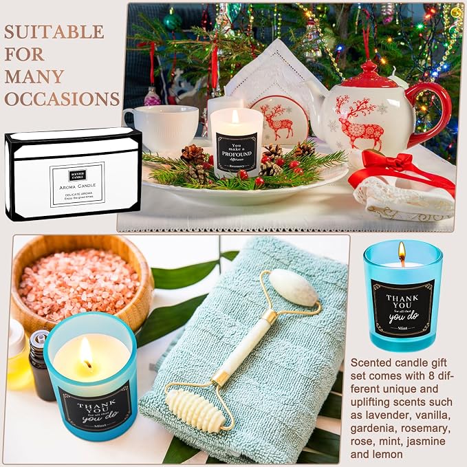 MTLEE 16 Pack Scented Candles Gifts Set Aromatherapy Soy Wax Candles Bulk Scented for Women Men Birthday Bath Yoga Family Gatherings Festive(Motivational,Multicolor)