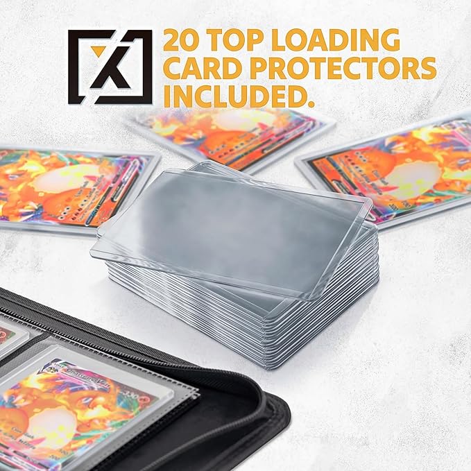 X PRO Top Load Card Binder - Compatible with Top-loading Card Cases - Fits 252 | 20 Premium Loaders Included | 9-Pocket Ringless Double-Sided Pages | Premium Storage for TCG & Sports Cards