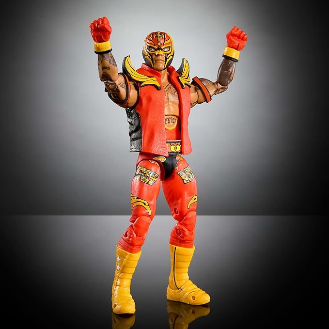 Mattel WWE Ultimate Edition Action Figure & Accessories, 6-inch Rey Mysterio Collectible Set with Swappable Heads & Hands, 30 Articulation Points