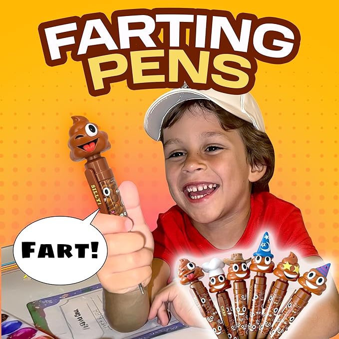Farting Poop Pen with Multiple Funny Sounds - Perfect Halloween Games & Novelty Gift for Teens, Kids & Boys - Pen & Prank Toy for Halloween Parties, Games & Family Fun All Day (Winky Eyes)