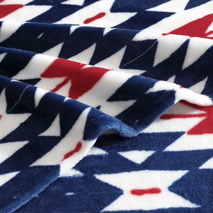 Wrangler - Blanket, Super Soft Plush Bedding, Yellowstone Inspired Throw Blanket for Couch or Bed (Navajos Blue, 50" x 70")