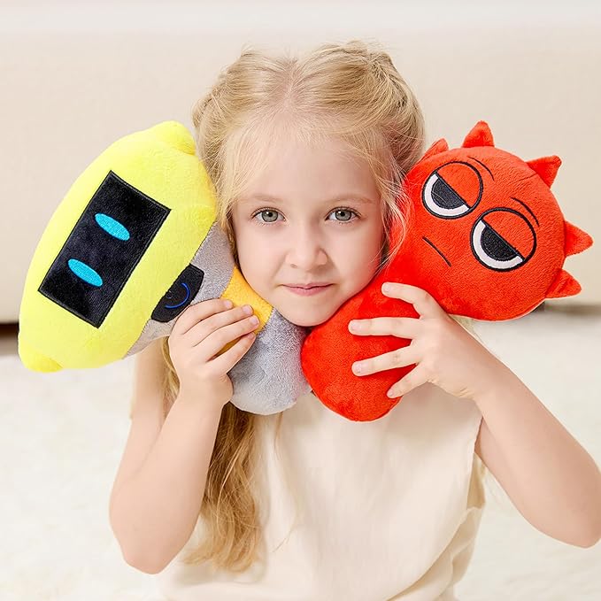 XYG® Plush Toys, Horror Games Plushies Toy for Fans, 2PCS Sprunky Game Toys Plush, 2PCS Sprunky Soft Stuffed Animal Pillow Doll Birthday for Fans Kids Adult (10" Yellow & Red)