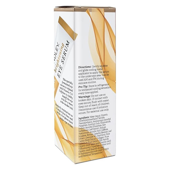 Findley Eye Serum with Vitamin C and Caffeine | Unique Stainless Steel Roller Ball Applicator | Under Eye Treatment for Puffiness & Dark Circles | Soothes, Depuffs, & Firms (0.5 Fl Oz)