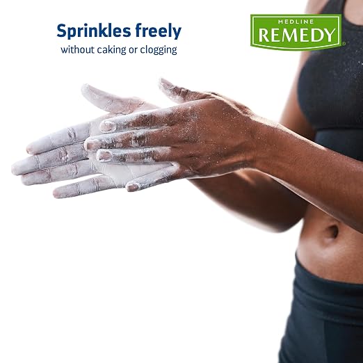 Medline Remedy Essentials Cornstarch Powder (14 oz Bottle), Fresh Scent, Talc Free, Shaker Top, Skin Care, Absorbs Sweat, Soothes, Reduces Friction & Chafing, For Adults, Feet, Groin