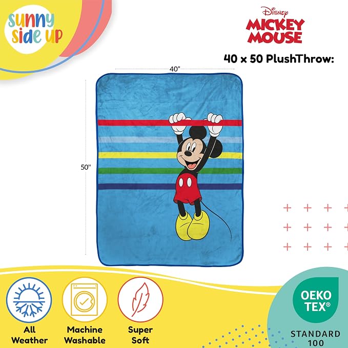 Disney Mickey Mouse Plush Travel Throw Blanket - Measures 40 x 50 Inches - Super Soft & Cozy Travel Accessories