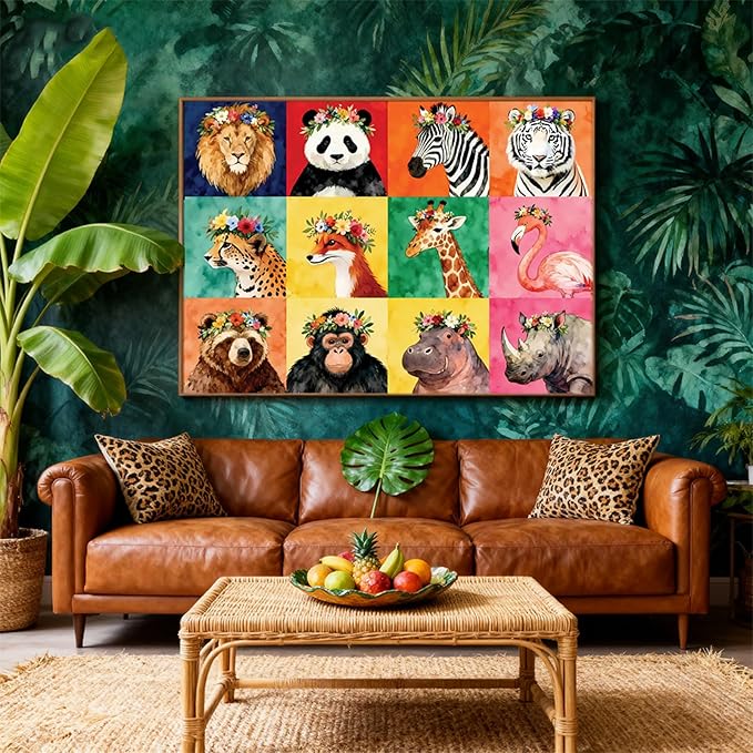 Puzzles for Adults 1000 Pieces - Beast-Themed Colorful Jigsaw Puzzles, Fun Family Game, Challenging Brain Teaser, 28 x 20 in, Great Gift Idea & Home Decor (Floral Beasts)