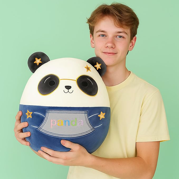 Original 12-Inch Panda Pillow Plush Stuffed Animal Toy,Big Size Soft Cute Fat Cuddle Huggable Adorable Plushy Toys,Gift for Kids