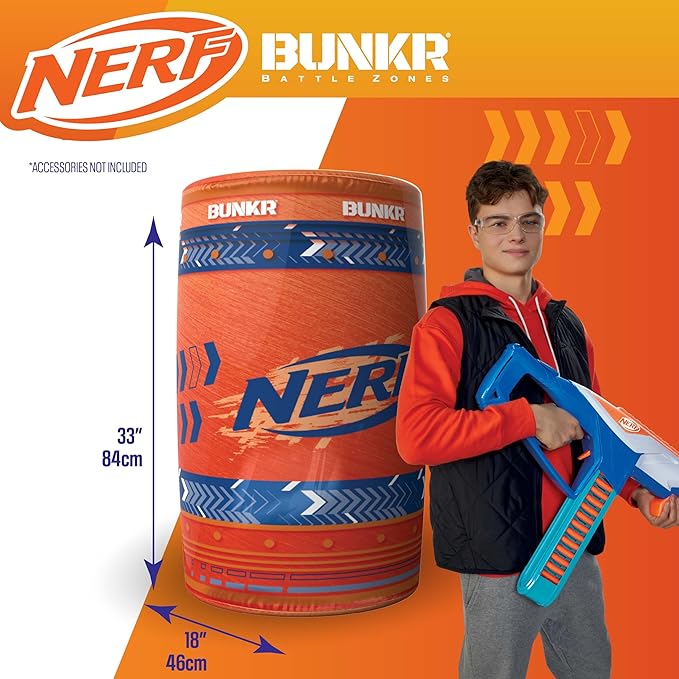 BUNKR Battle Zones NERF NERF Stadium Pack – 9-Piece Inflatable Barricade Shield Bunker Set for War, Laser Tag, Foam Dart Blasters, Gel Blasters, Water Blasters & Outdoor Battle Play