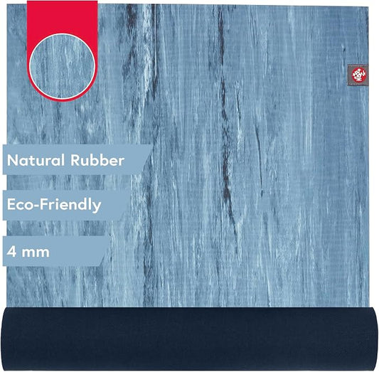 Manduka eKOLite Yoga Mat 71" - 4mm | Natural Rubber | Eco-Friendly | Soft Textured Surface | Natural Next-to-Skin Feel | 71 x 26 inches | Charcoal Grey