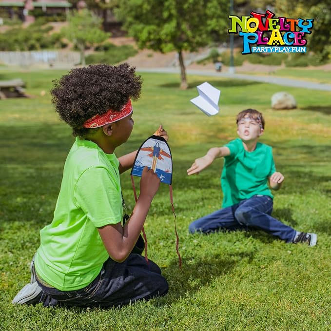 Novelty Place 2 Pack Thumb Ejection Kite Toy - Kite Launcher Slingshot Catapult Kites for Boys Girls Kids & Teens, Mini Beach Kites Easy to Launch and Fun Outdoor Flying Experience(Jet,Rocket)