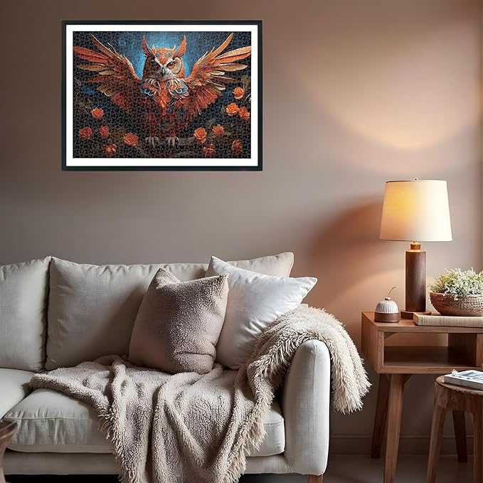 Night Owl Puzzles for Adults 1000 Pieces, Impossible Hard Challenge Jigsaw Puzzle for Kids Perfect for Game Night Finished Size 27" x 20"