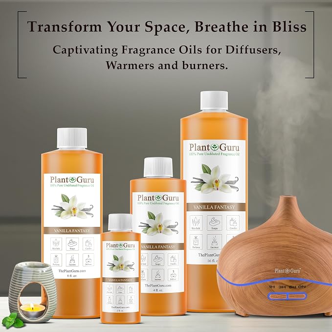Vanilla Fantasy Fragrance Oil 8 fl. oz. Scented Oil for DIY Soap Making, Candles, Bath Bombs, Body Butters. Used in Aromatherapy Diffusers, Burners and Warmers. Great Addition to Lotions and Creams.