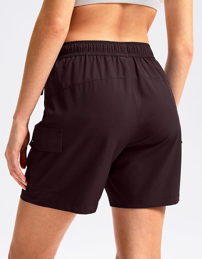 SANTINY Women's 5''/ 7''/9'' Hiking Cargo Shorts Quick Dry Lightweight Summer Shorts for Women Athletic Golf Zipper Pockets