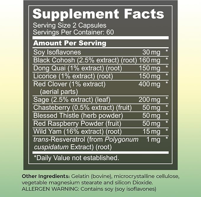UltaLife Her Harmony Menopause Supplements for Women - Hot Flashes Menopause Relief & Hormone Balance for Women - Contains Black Cohosh, Dong Quai, Red Clover & More - Estrogen Free - 120 Capsules