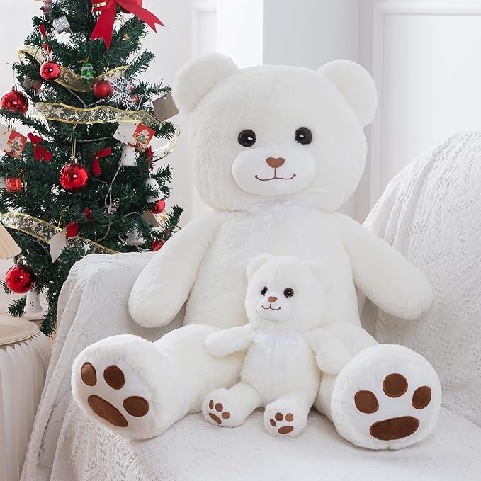 White Teddy Bear Stuffed Animal Small Teddy Bear with Heart Plush Toys Stuffed Animals for Girls Cute Stuffed Animals Teddy Bears Stuffed Bear Plush 9 Inch Animal Plushies Halloween
