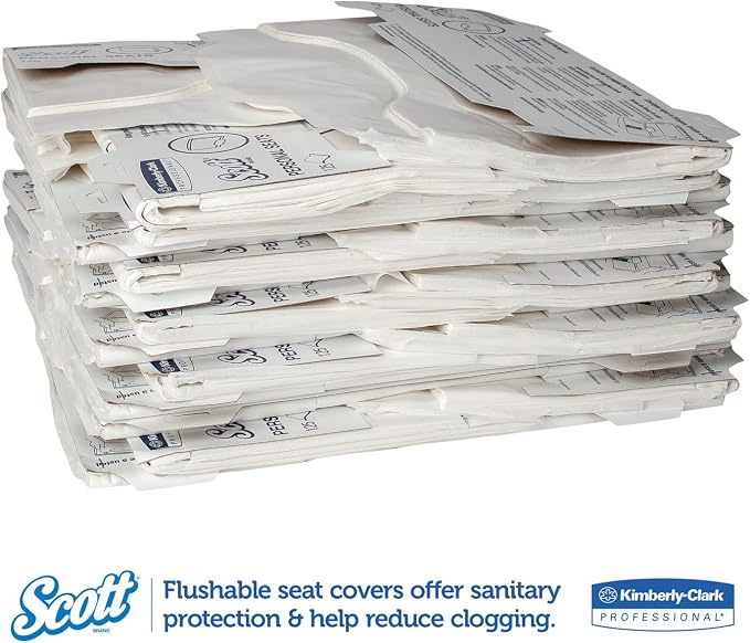 Scott 07410CT Personal Seats Sanitary Toilet Seat Covers, 15-Inch x 18-Inch , 125/Pack, 3000/Carton