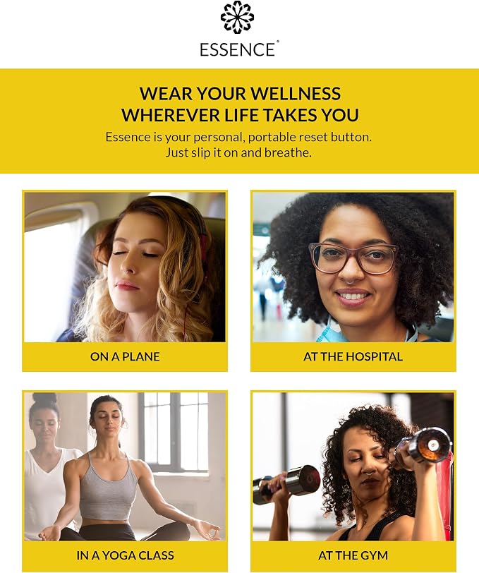 Essence Wearable Aromatherapy Nasal Diffuser – Lemon Essential Oil Nose Ring Silicone Inhaler for Stress & Mood Support - Made in USA & Travel-Friendly
