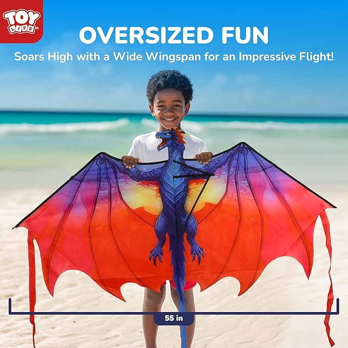 TOY Life 55.9'' Kites Easy to Fly for Kids Adults with 328.1 FT String, Beach Kite Outdoor Game Outside Toys Activity, Beach Toys for Kids, Gift for Boys Ages 4-8