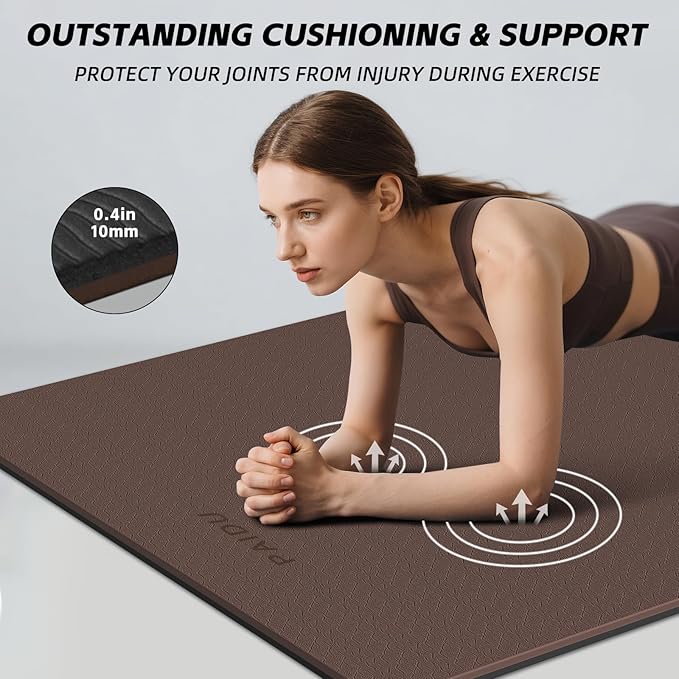 PAIDU Extra Long Wide Yoga Mat 76"x33"x2/5 Inch - Non Slip Thick Exercise Mat for Home Gym, Yoga, Pilates & Workouts