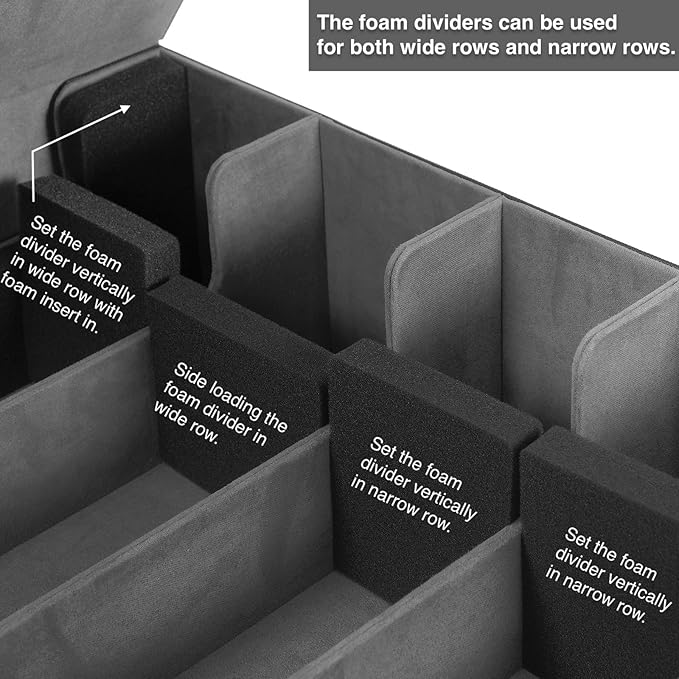 Deck Cases Bundle Hold Up to 5000 Trading Cards, Storage Boxes Set Included 4-Row Case, 4 Small Deck Cases, Game Mat and Foam Divders, Compatible with MTG, Commander, PTCG, Magic Cards