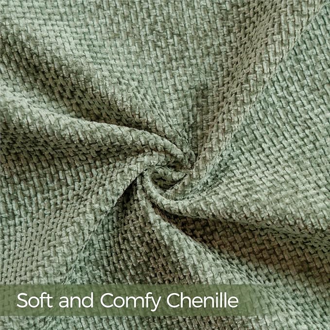 a moment Moss Green Chenille Throw Pillow Covers 22x22 Inch Pack of 2 Modern Decorative Throw Pillow Covers Farmhouse Cross Covers Home Decor for Sofa Bedroom Living Room