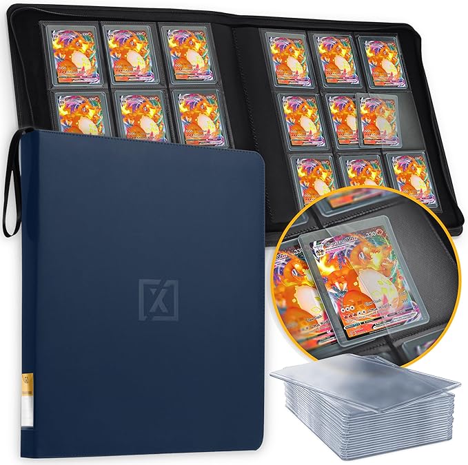 X PRO Top Load Card Binder - Compatible with Top-loading Card Cases - Fits 252 | 20 Premium Loaders Included | 9-Pocket Ringless Double-Sided Pages | Storage for TCG & Sports Cards