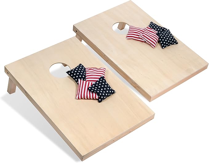 Tailgating Pros Cornhole Boards - 4'x2' & 3'x2' Cornhole Game w/Carrying Case & Set of 8 Corn Hole Bags - 150+ Color Combos! Optional LED Lights