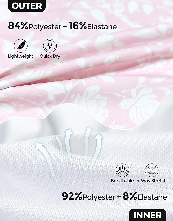 Skorts for Woman with Pockets 16" Golf Athletic Skirts Scalloped Hem Tennis Skirt Dressy Casual